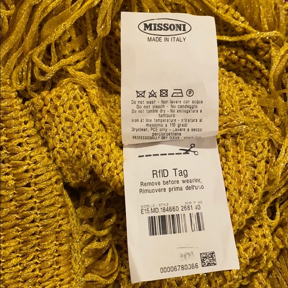 Missoni yellow Gold shift  Dress with fringe - Picture 5 of 5